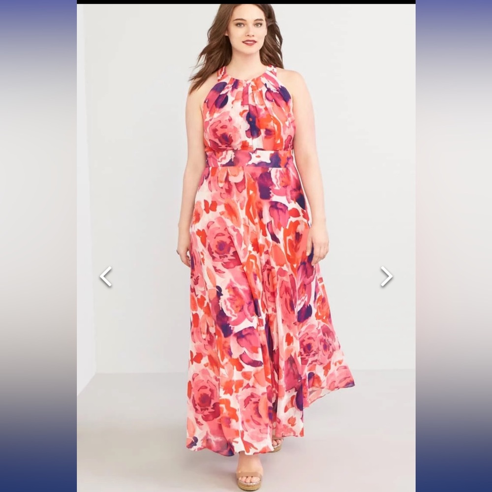 Eliza J chiffon floral maxi dress